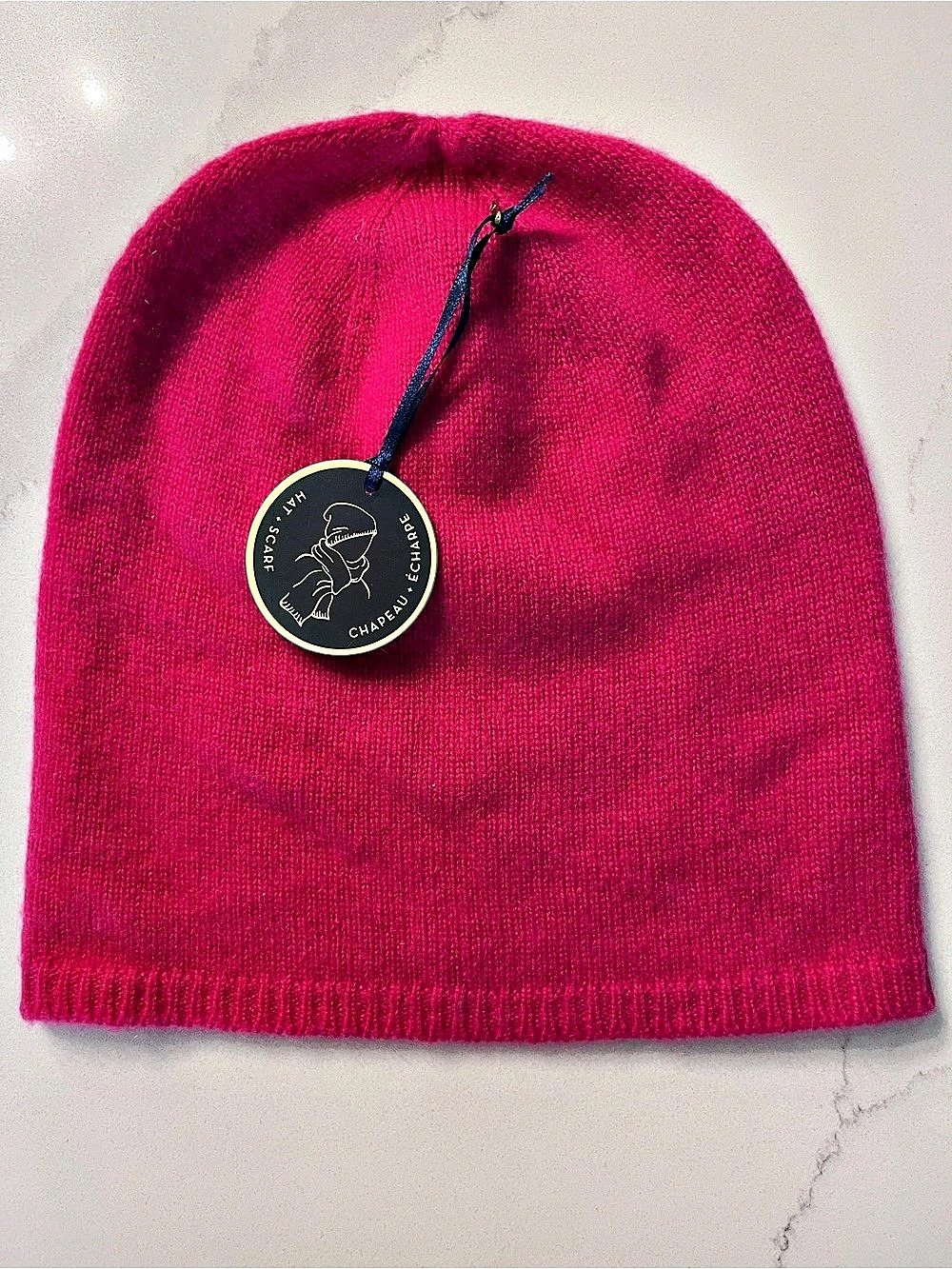 Rachel Rachel Roy 100% Cashmere Toque Hat Fuchsia Pink